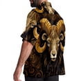 thumbnail image 3 of Aries Constellation Men's Short Sleeve Hawaiian Print Button Down Beach Shirt, 3 of 6
