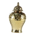 thumbnail image 4 of Almencla Ceramic Ginger Jar Floral Arrangement Display Weddings Decorative Ginger Jar Golden, 4 of 8