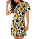 thumbnail image 2 of Disketp Cute Cow Print Sunflower D para Camisón Corto de Manga Corta para Mujeres, Camisón Cómodo con Escote Redondo, Bonito y Confortable, 2 of 6