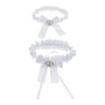 thumbnail image 1 of 2 Piece Womens Lace Flower Leg Garter Elastic Stretch Leg Belt Rings White, 1 of 9