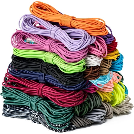 MKEUDQ-Elastic Bungee Cord 1/8 x 50 Heavy Duty Bungie Cord Kayak Stretch String Rope Shock Cords for DIY Projects Kayak Strap Tarp Tie Down Canopy Boating Camping Tent Crafting Patio(Khaki)