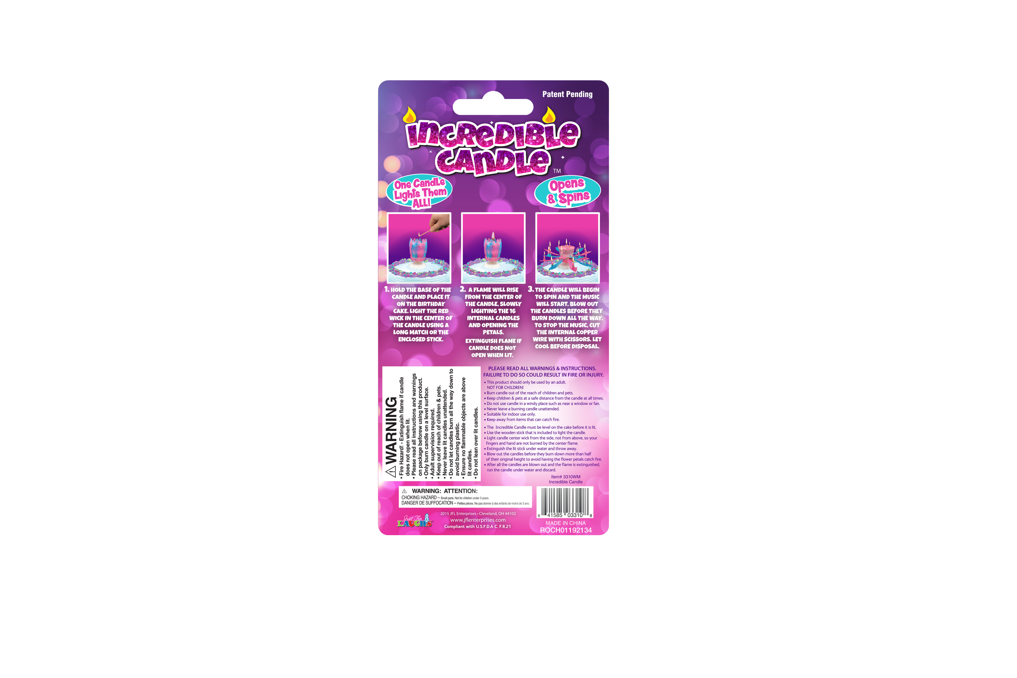 BEST PARTY EVER INCREDIBLE CANDLE, BIRTHDAY, PINK AND TEAL