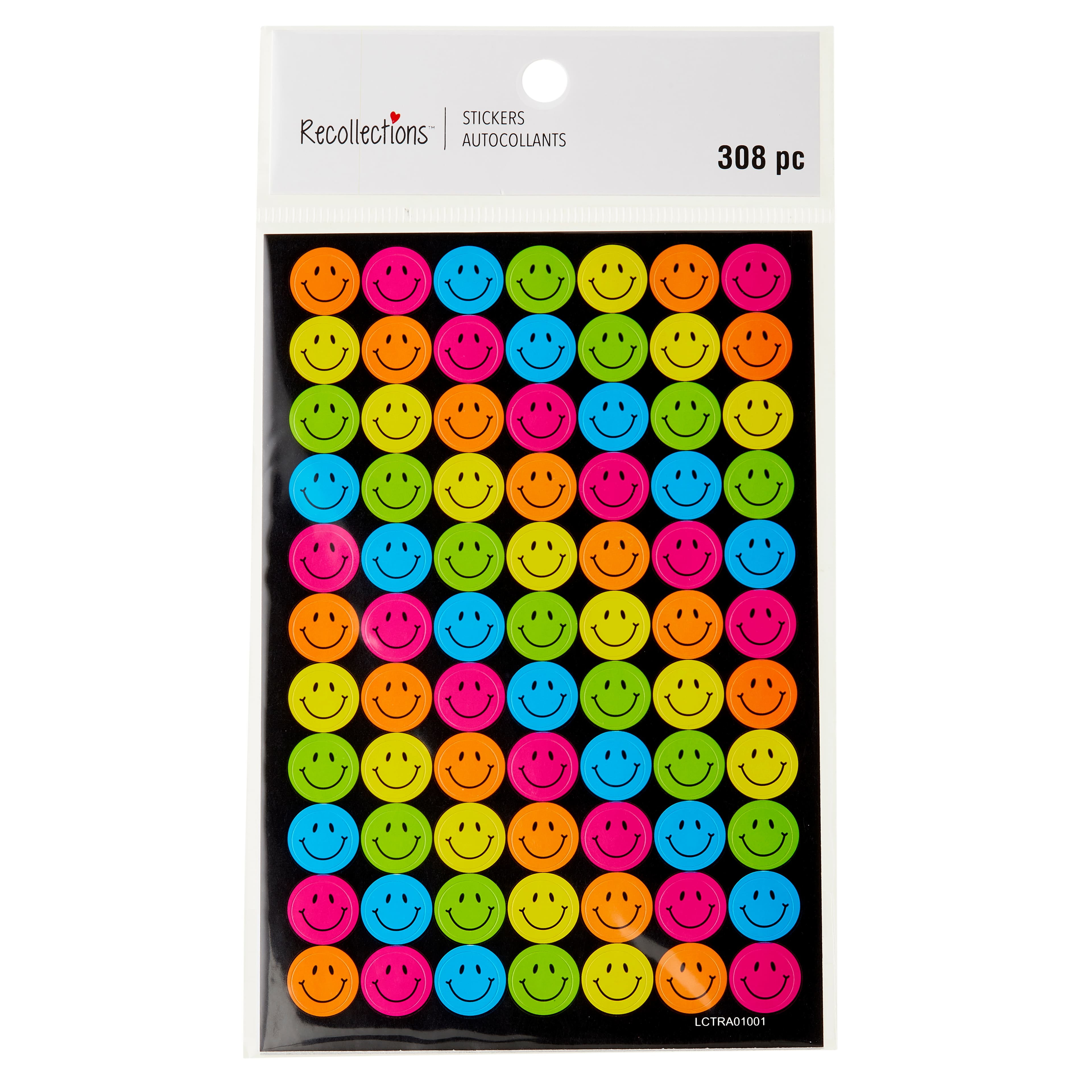 MICHAELS Bulk 12 Packs 308 ct. (3,696 total) Neon Smiley Face Stickers