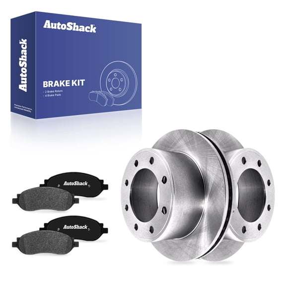 AutoShack Rear Vented Brake Rotors   Ceramic Pads 6-PC Brake Kit Replacement for 2005-2007 Ford F-250 Super Duty 2005-2007 Ford F-350 Super Duty 13.39" (340 mm)
