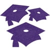 Purple Mortarboard Graduation Cutouts, 12 pk