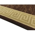 thumbnail image 3 of Meander Design Printed Slip Resistant Rubber Back Latex Runner Rug and Area Rugs 5 Color Options Available (Brown, 3'3" x 4'11"), 3 of 4
