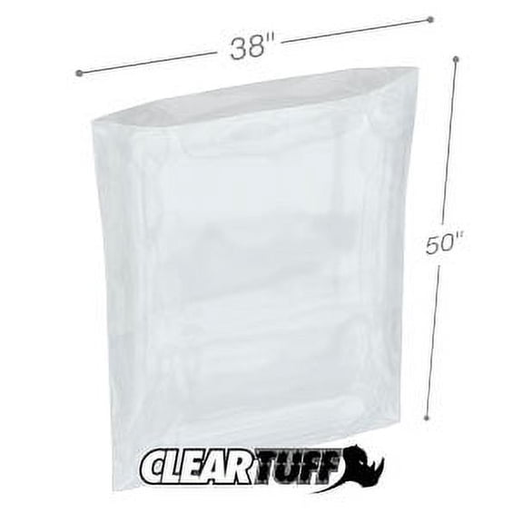 ClearTuff - 38" x 50" 2 Mil Flat Poly Bags - 100/Case