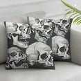 thumbnail image 3 of nygtbtfer  Throw Pillow Covers Polyester Pillow Case,Fashionable Decorative Square Pillowcases Covers for Couch Sofa Bed,Living Room Sofa,Farmhouse,,Black and White Skull White, 3 of 7