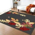 thumbnail image 2 of Dark Gray Leaves Area Rug For Living Room Bedroom, Watercolor Fall Foliage Soft Washable Carpet, Indoor Decorative Rugs With Non-Slip Backing 4 x 5ft, 2 of 6