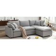 thumbnail image 2 of Newest 4 Seats U Shaped Couch Down Filled Upholstery Convertible Sectional Sofa, L Shaped Couch with Reversible Chaise, 2 of 7