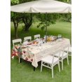 thumbnail image 3 of Outdoor Tablecloth with Umbrella Hole and Zipper, Christmas Rectangle Table Cloth 60x102 Inch Waterproof Tablecloth, Xams Tree Winter Poinsettia Pine Cones Red Picnic Table Cover for Patio Camping, 3 of 7