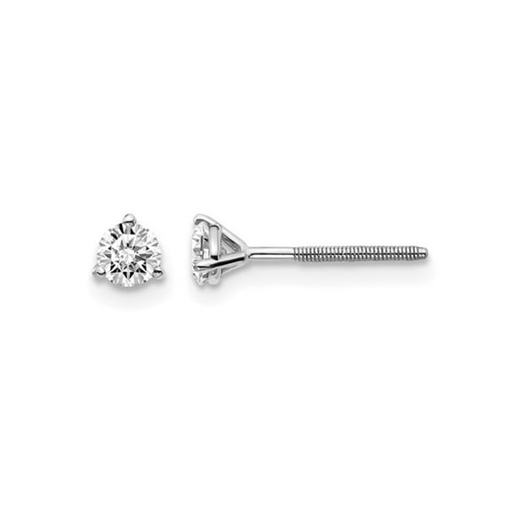 1/3 Carat (Ctw VS2-SI1, D-E-F) Lab Grown Diamond Solitaire Stud Earrings in 14K White Gold with Screwbacks for Women