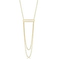 thumbnail image 1 of 14K Yellow Gold Oval Bar Pendant With Layered Chain 18" Necklace, 1 of 1