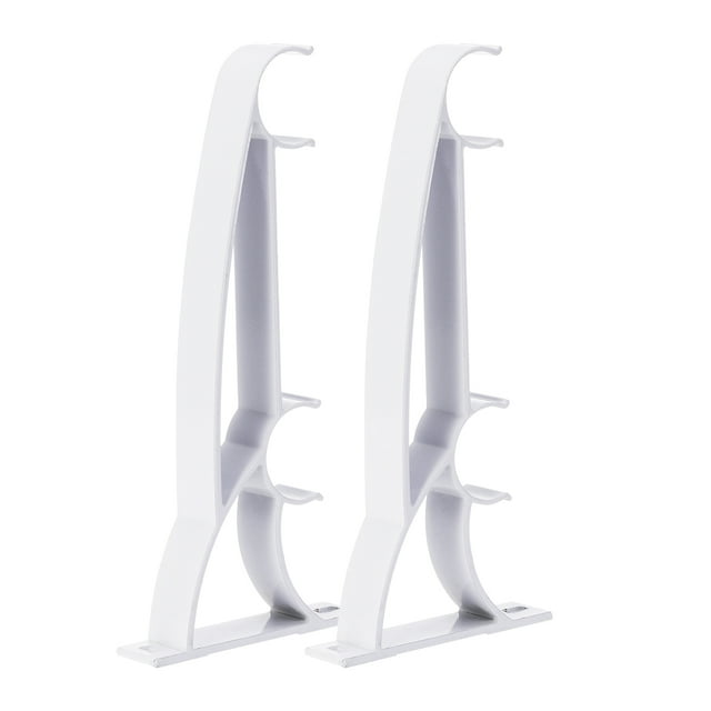 KAKOWELY 2pcs Metal Double Curtain Drapery Rod Bracket for Drape Rods (White),6.5"X3.15"X0.63"