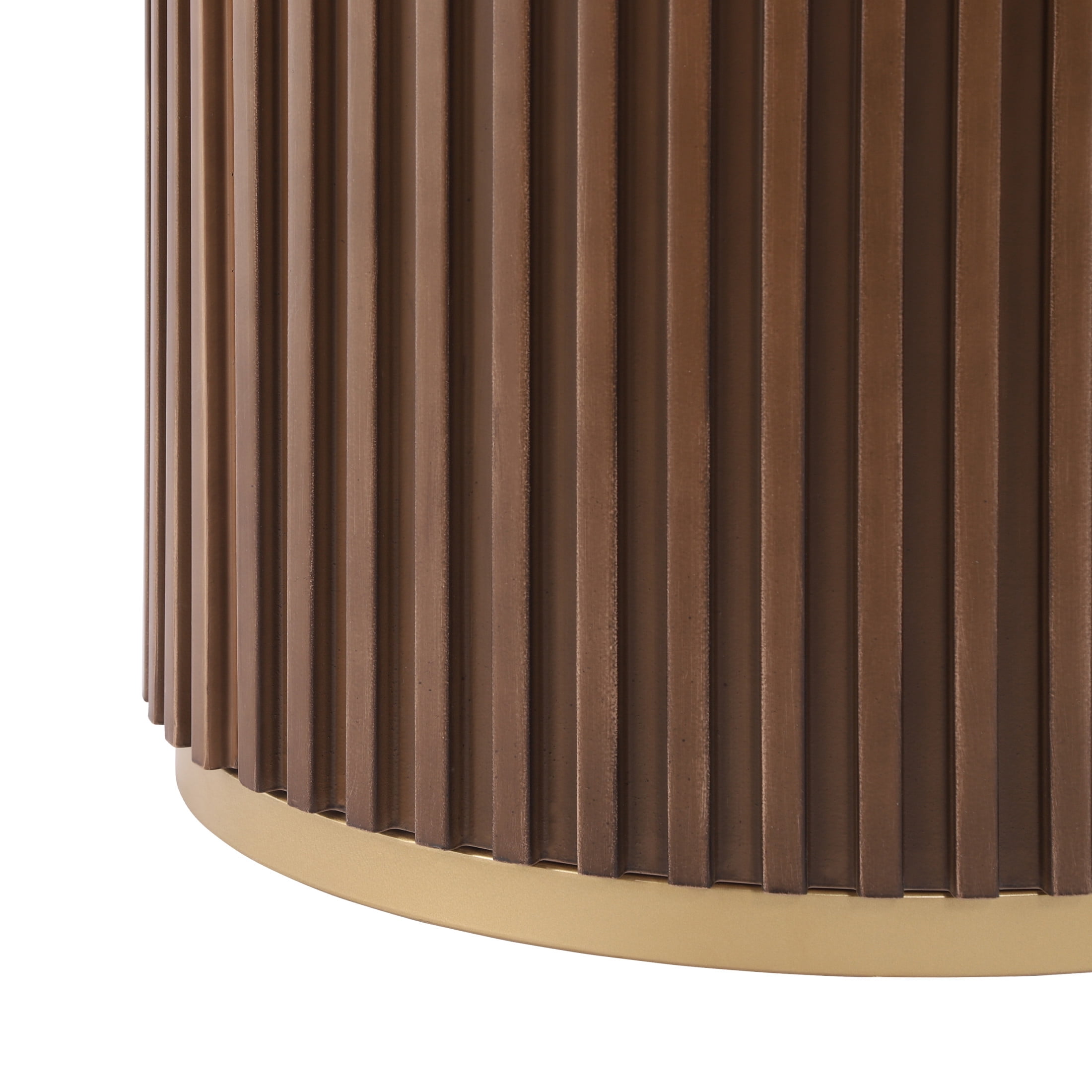 Christopher Knight Home 36.6"H Modern Round Counter Height Dining Table, Iron Fluted Base, Walnut