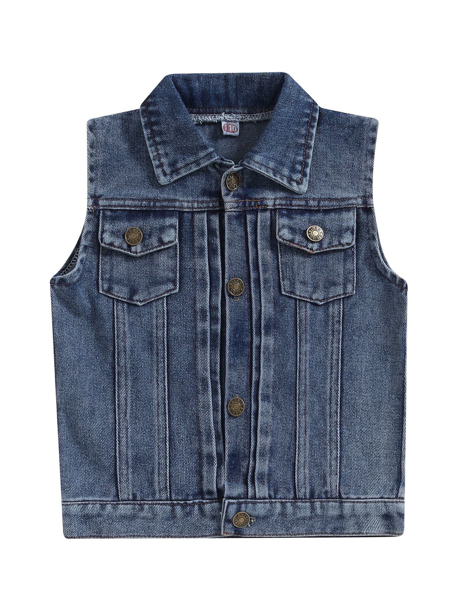  YaYabroe Girls Denim Vest Button-Down Outerwear Sleeveless Jean  Jacket size 4-14 years(Blue with Heart Print, 5-6 years): Clothing, Shoes &  Jewelry