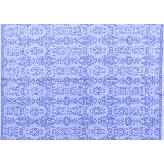 Ahgly Company Machine Washable Indoor Rectangle Abstract Blue Modern Area Rugs, 7' x 10'