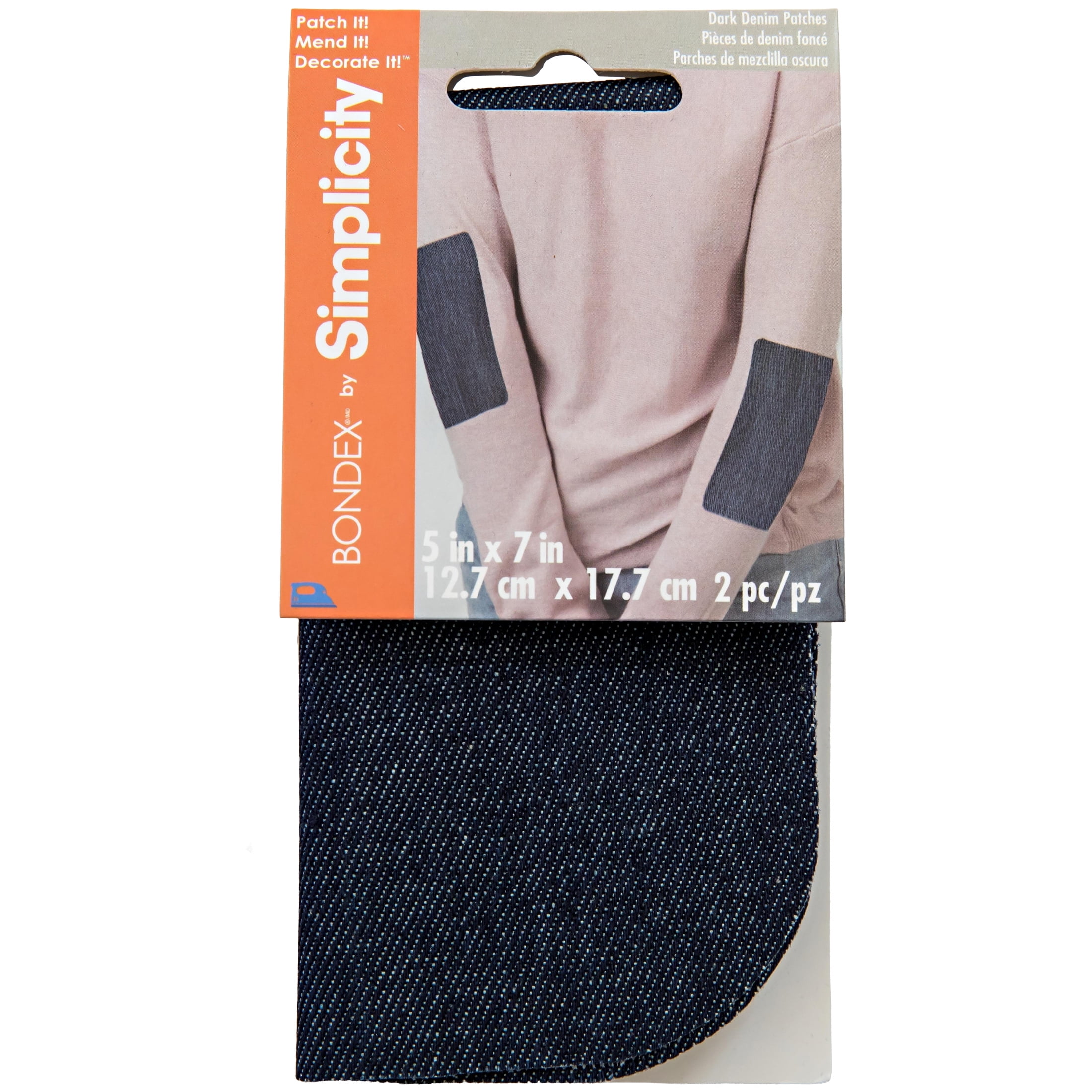 Bondex Dark Denim 5' x 7' Fabric Iron-On Patches, 2 Pieces