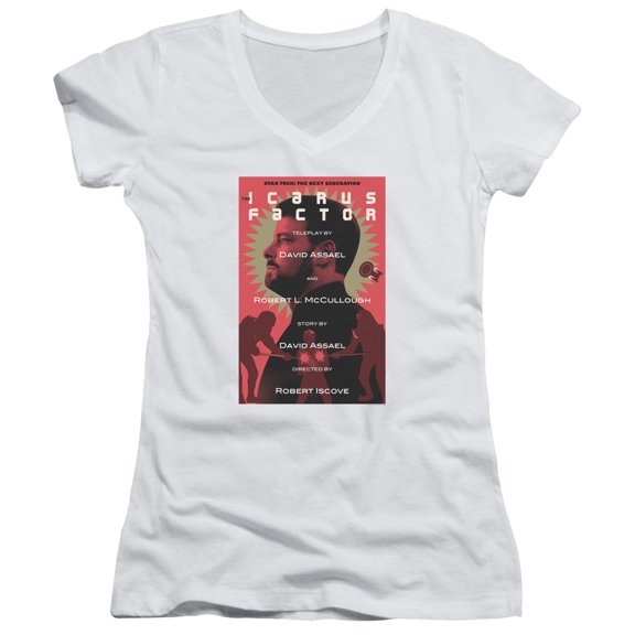 Star Trek Tng Season 2 Episode 14 Junior Women's V-Neck T-Shirt White