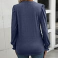 thumbnail image 5 of Mepaouo Women's Long Sleeve V Neck Casual Blouses Loose Pullover Sweatshirt Work Tops(Navy,M), 5 of 6