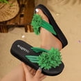 thumbnail image 5 of CHUMUD Womens Outdoor Fuzzy Flower Decor Toe Post Platform Flip-Flop Sandals, Casual Open Toe Slip-On Slippers, Lightweight Summer Beach Sandals, 5 of 9