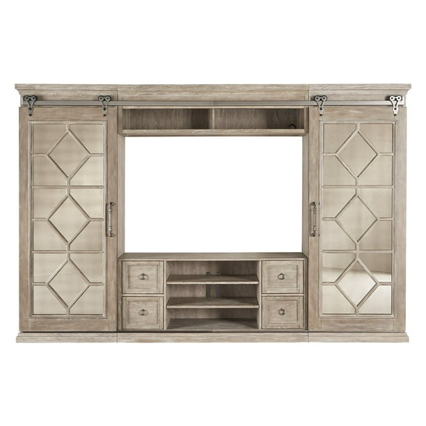 Liberty Furniture Industries Mirrored Reflections Entertainment Center with Piers