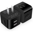 thumbnail image 1 of LinQingQ USB Wall Charger,USB Plug,2Pack Flat USBA Charger Block Charging Low Profile USBA Cube Charger Box Right Angle Plug Adapter for iPad Pro,iPad MiniiPad Air,iPhone 17 16 15 14 13 12 11 Max,Sams, 1 of 1