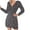 Black, variant on Fesfesfes Women Dress Fall Ruffles V-Neck Printed Long Sleeve Casual Dress