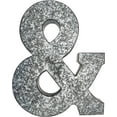 thumbnail image 3 of 20" Metal "&" Symbol Wall Decor – Silver with Rusted Edges, Galvanized Finish for Country, Farmhouse, or Mid-Century Theme, 3 of 3