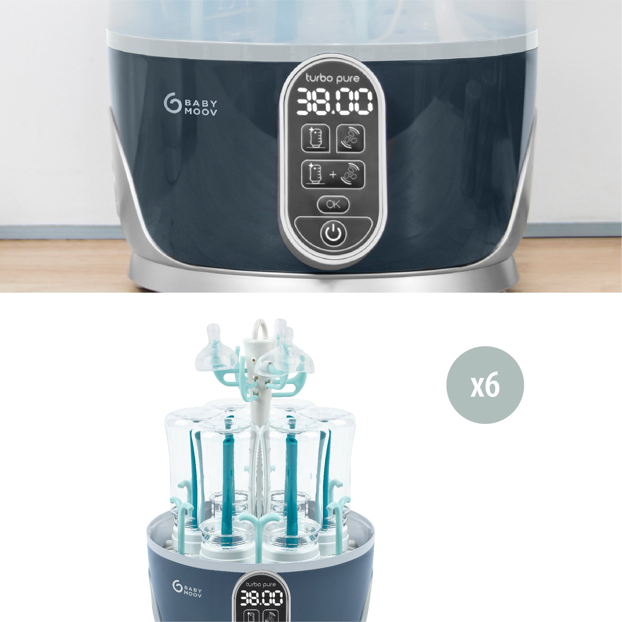 Babymoov Turbo Pure 3-in-1 Steriliser, Dryer & Purified Bottle Storage