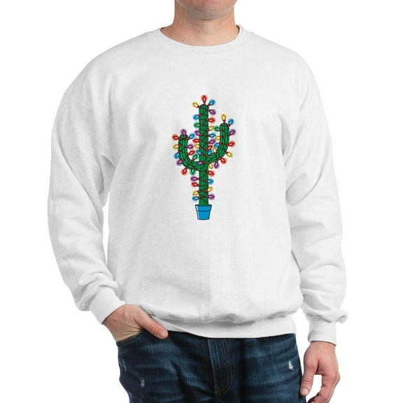 CafePress - Lighted Cactus Sweatshirt - Crew Neck Sweatshirt