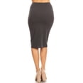 thumbnail image 3 of Women's Casual Slim Stretch Pull On Bodycon Pencil Solid Midi Skirt S-3XL, 3 of 5