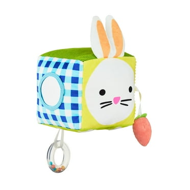 Spark.Create.Imagine. Easter Bunny Activity Toy Soft Plush Fabric Cube for Age 0 Month 