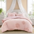 thumbnail image 3 of Premium Pink Floral Chenille Bedding Sets Reversible Design for Home Comfort, 3 of 10