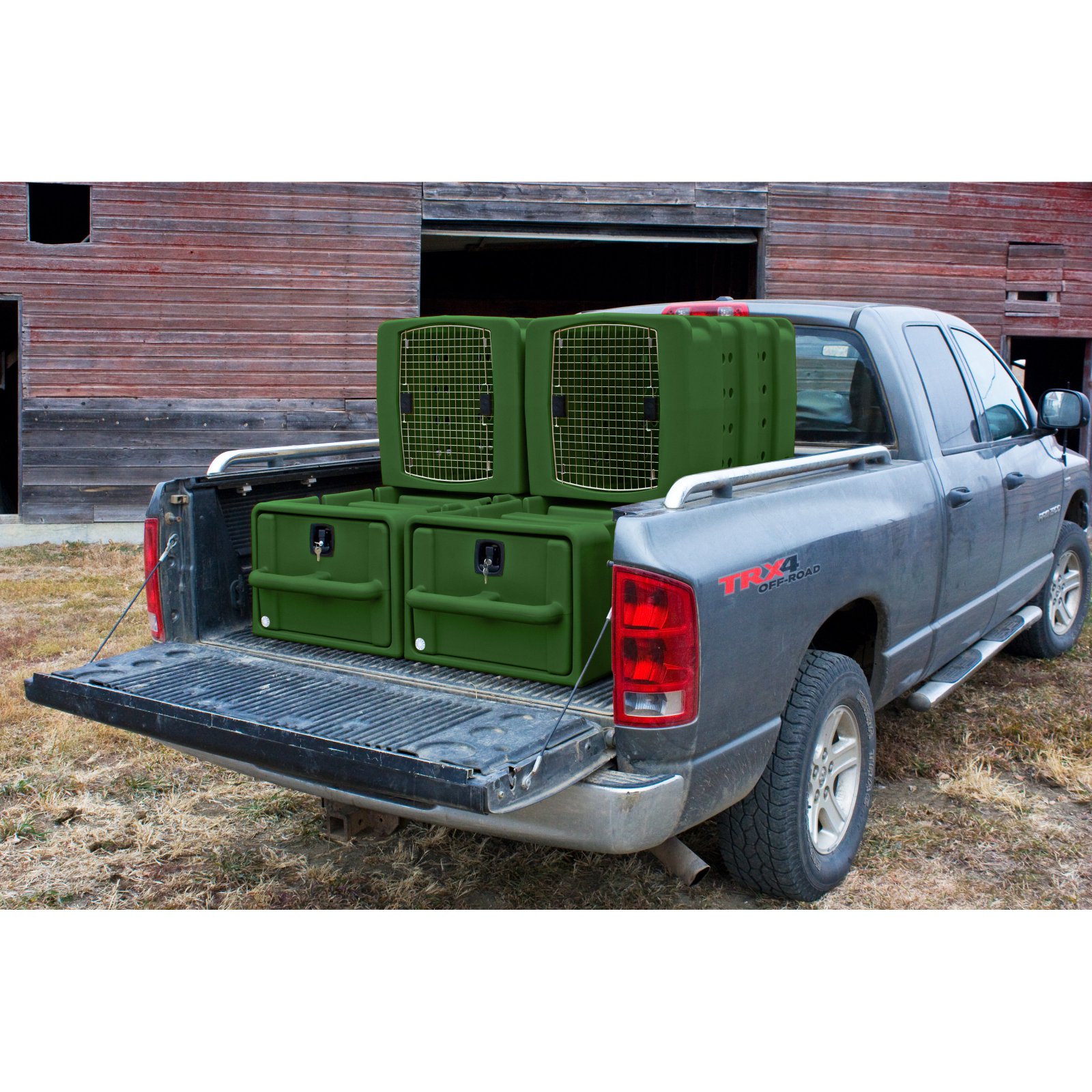 Truck Bed Valut Kennel System Hunting Dog Cage Crate Rifle Firearm
