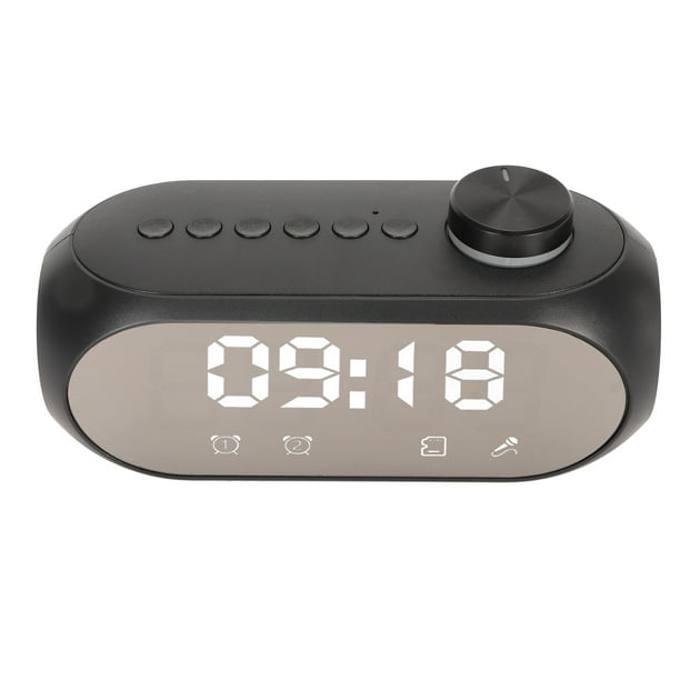 Reloj Despertador con Altavoz Radio Reloj Iluminación RGB Pantalla de Temperatura Transmisión de Voz Altavoz Inalámbrico con Alarmas Duales Espejo Pantalla LED