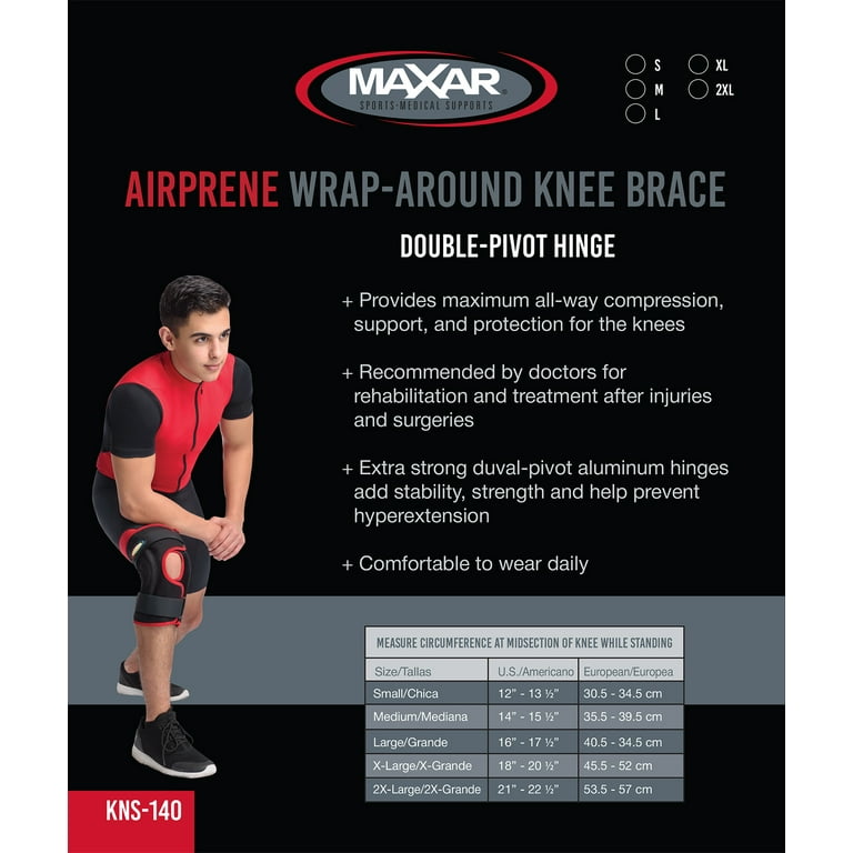 MAXAR Style KNS-140 Airprene Wrap – Around Knee Brace (Double – Pivot  Hinge) - ITA-MED Co.