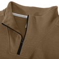 thumbnail image 4 of Hngshg Men's Sweatshirts Comfort Quarter Zip Stand Neck Solid Color Tops Casual Long Sleeve Pullover Sweatshirt, 4 of 7