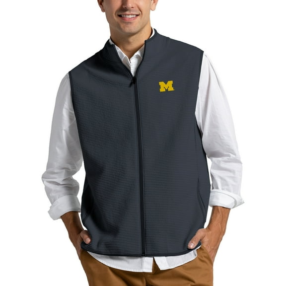 Men's League Collegiate Wear Navy Michigan Wolverines Summit Full-Zip Vest
