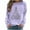 Purple--1, variant on Dazajoo Xmas Shirts for Women Plus Size 3/4 Length Sleeve Round Neck Graphic Tees Christmas Tree Print Cute Tops,Multicolor,M