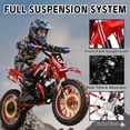 thumbnail image 5 of 49cc 2-Stroke Kids Dirt Bike, Gas Powered Mini Dirt Bike for Boys and Girls 5-13, Motorcycle with 25mph Max Speed, 2.5-10" Off Road Tires, Front and Rear Suspension & Dual Disc Brakes, Red, 5 of 8