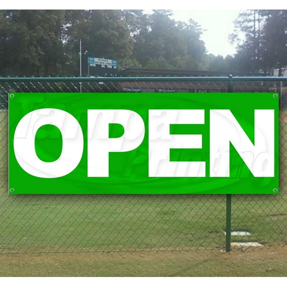Open 13 oz Vinyl Banner With Metal Grommets