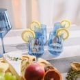 thumbnail image 4 of Thyme & Table 4-Pack Stemless Angled Wine Glass Set, Iridescent Blue, 4 of 5