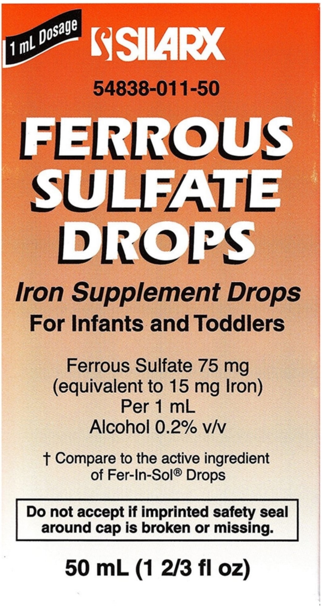 Ferrous Sulphate Iron Supplement Drops for Infants 1.66 oz (Pack of 2 ...