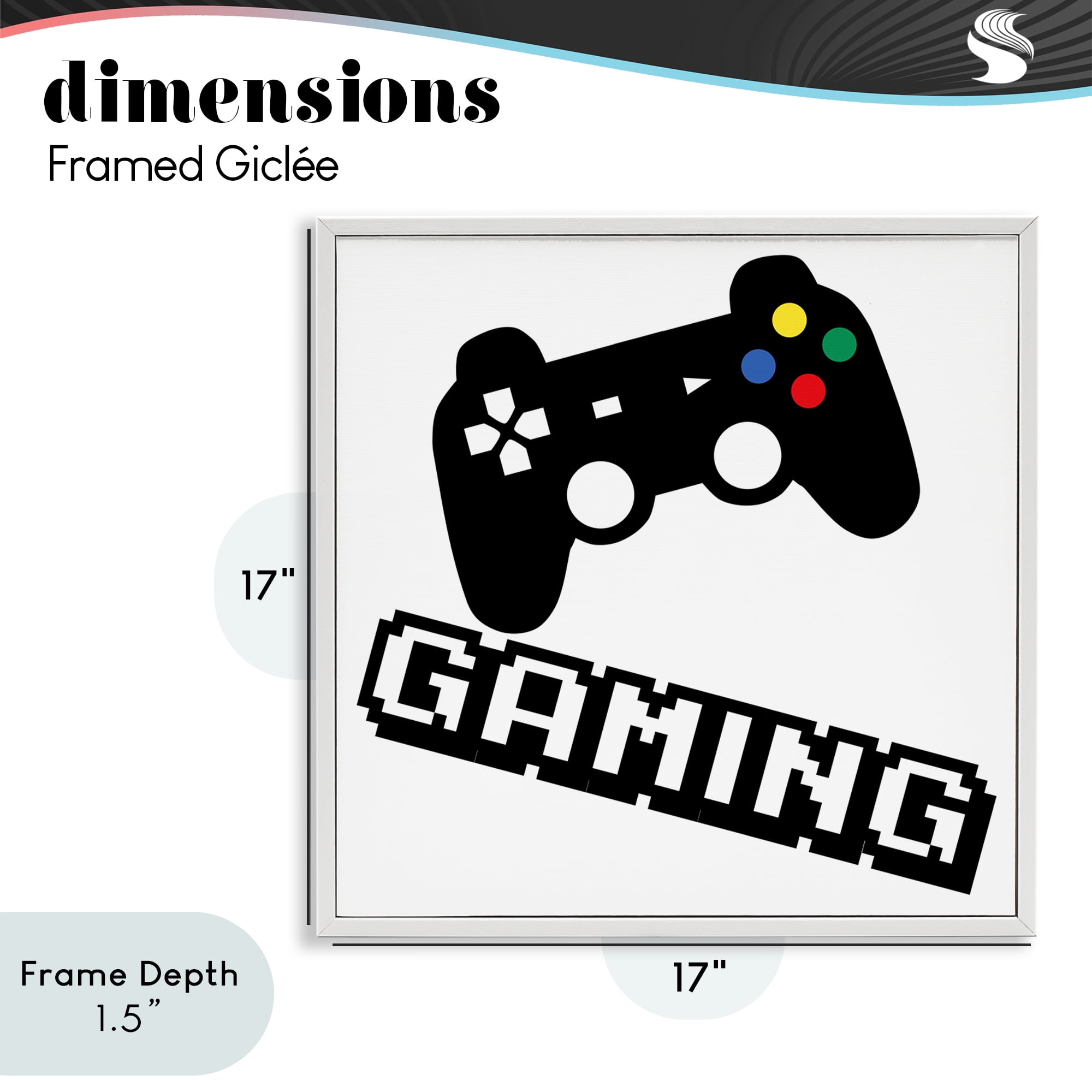 Stupell Industries Playful Pixel Gaming White Framed Giclee Art, design by Marcus Prime