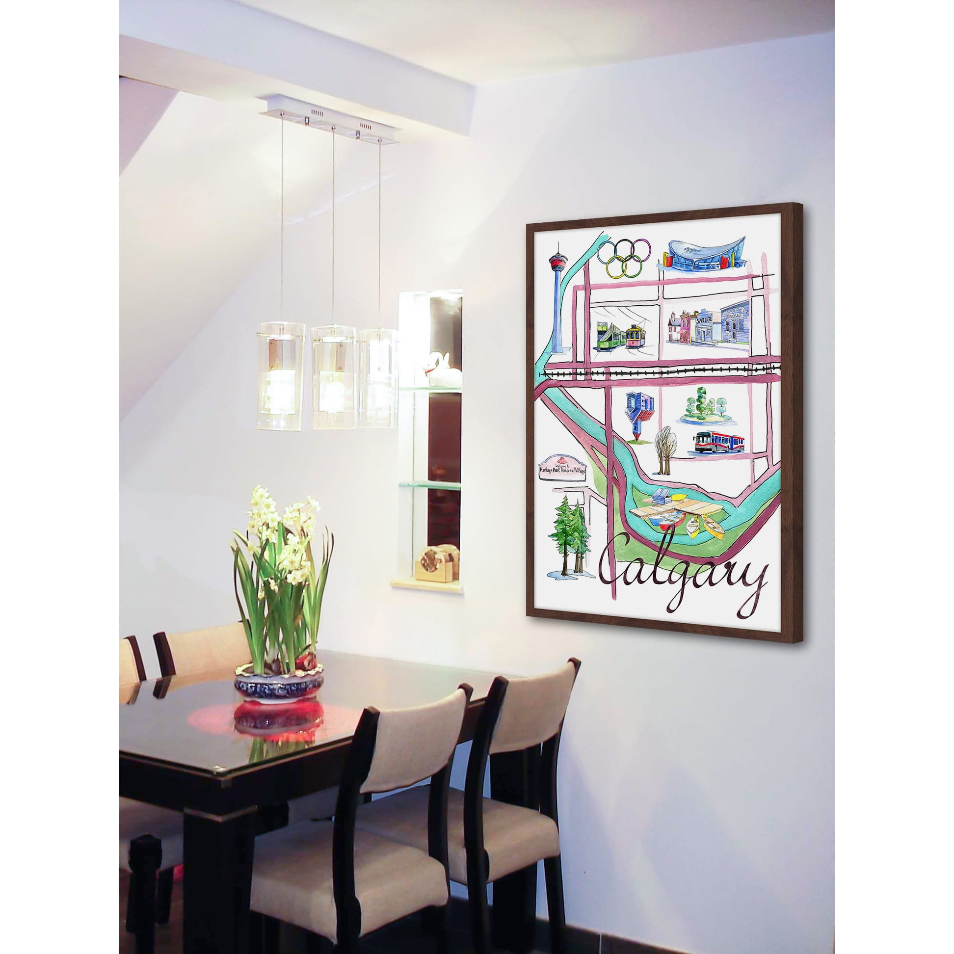 "Calgary Olympics 1" Framed Painting Print