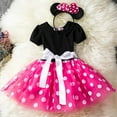 thumbnail image 2 of Girls Kids Minnie Mouse Polka Dot Birthday Party Bow Tutu Tulle Dress, 2 of 5