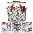 thumbnail image 2 of Tote Bag for Women - Multicolor Christmas Snowman Pattern Shoulder Bag - Large Utility Work Duffle Bag with Zipper Handbag for Travel, Work, Sprots, 2 of 5