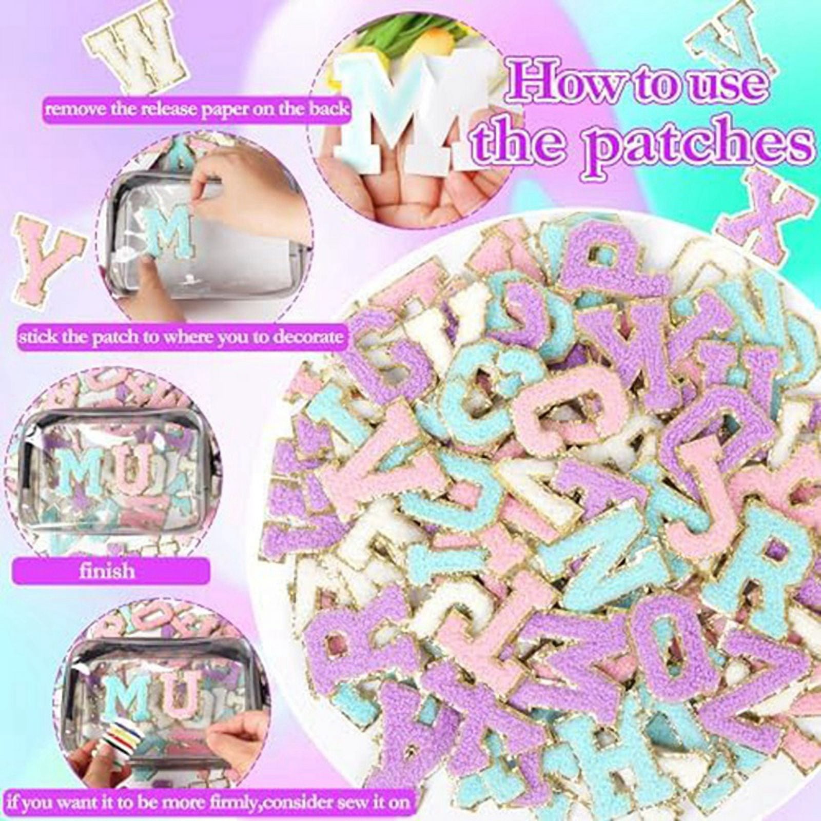 Self-Adhesive Letter Patch Iron-On College Letter Patch Sticker Clothing Backpack Embroidery Applique