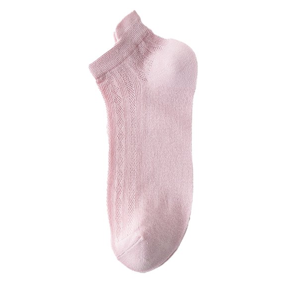 Socks for Women Men LSQii Casual Cute Soft Lightweight Solid Color Ankle Socks Comfy Breathable Low Cut Ruffle Stockings Everyday Wear Pink,Under $3